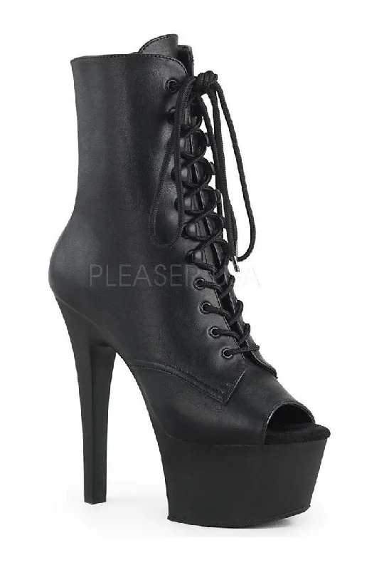 ASPIRE-1021 Platform Ankle Boot | Black Faux Leather