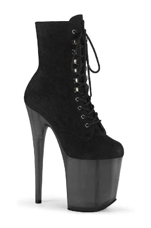 FLAMINGO-1020FST Exotic Boot | Black Faux Suede