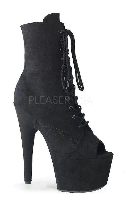 ADORE-1021FS Platform Ankle Boot | Black Faux Leather