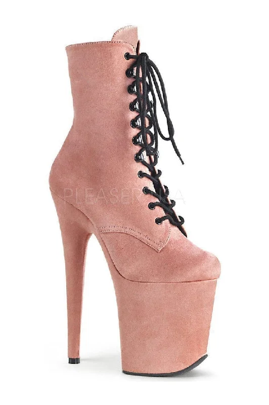 FLAMINGO-1020FS Platform Ankle Boot | Fuchsia Faux Leather