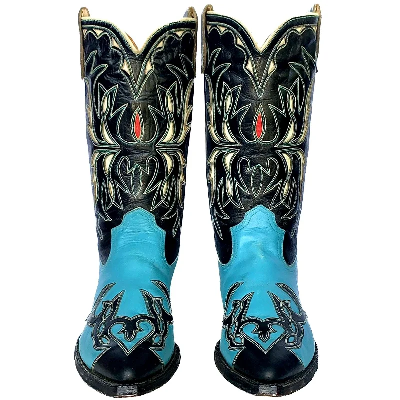 ACME Vintage 1950’s Blue Black Cowboy Western Boots