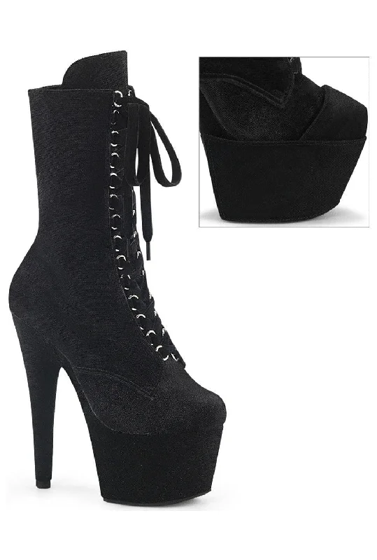 ADORE-1045VEL Black Velvet Ankle Boot