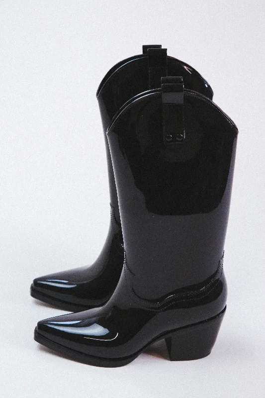 Annie Western Rain Boot, Black | Beach by Matisse