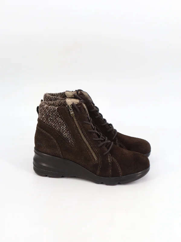 Women's Textured Ankle Boots,Dark Brown