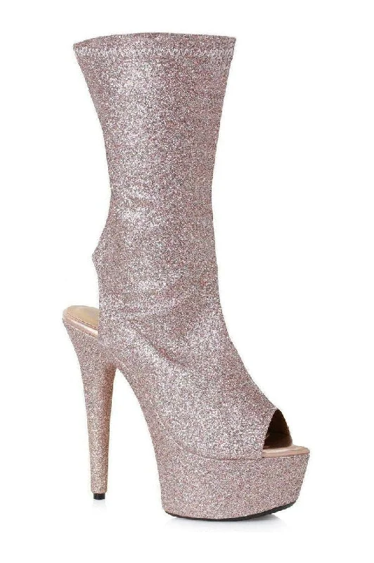 609-HARPER Stripper Bootie | Ivory Glitter