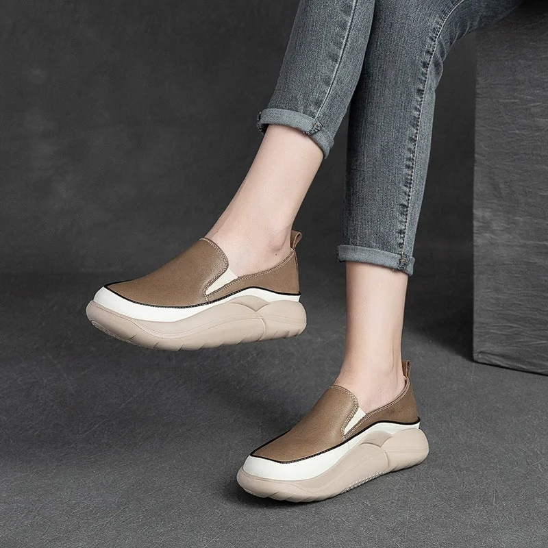 Women Minimalist Soft Leather Casual Shoes