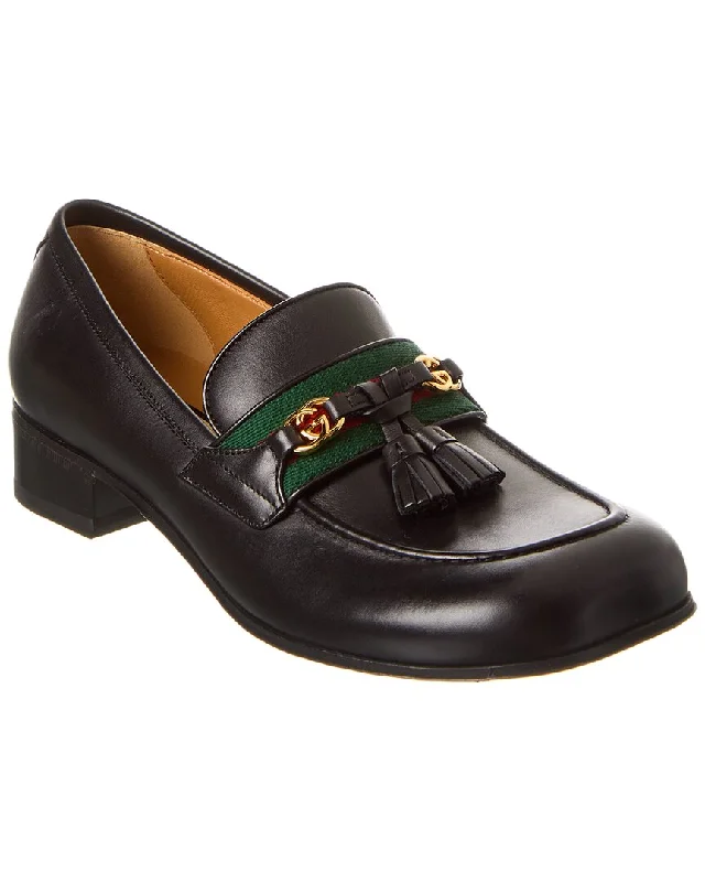 Gucci Web Interlocking G Leather Loafer