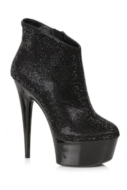 609-ANDI Stripper Bootie | Black Faux Leather