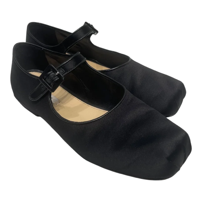 Sandy Liang/Flat Shoes/US 8.5/Silk/BLK/Mary Jane Pointe