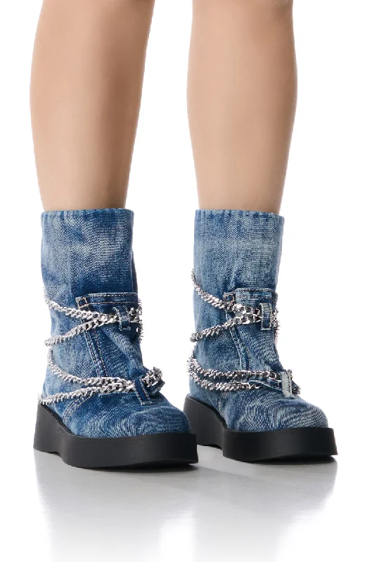 AZALEA WANG NASIMA DENIM BOOTIE