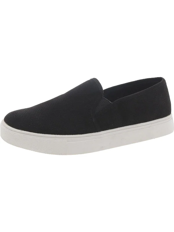 Zarayy Womens Perforated Manmade Slip-On Sneakers