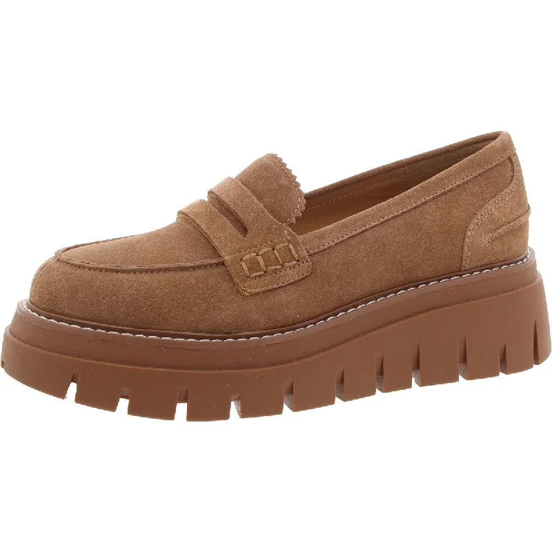 Tyler JS Womens Suede Chunky Loafers