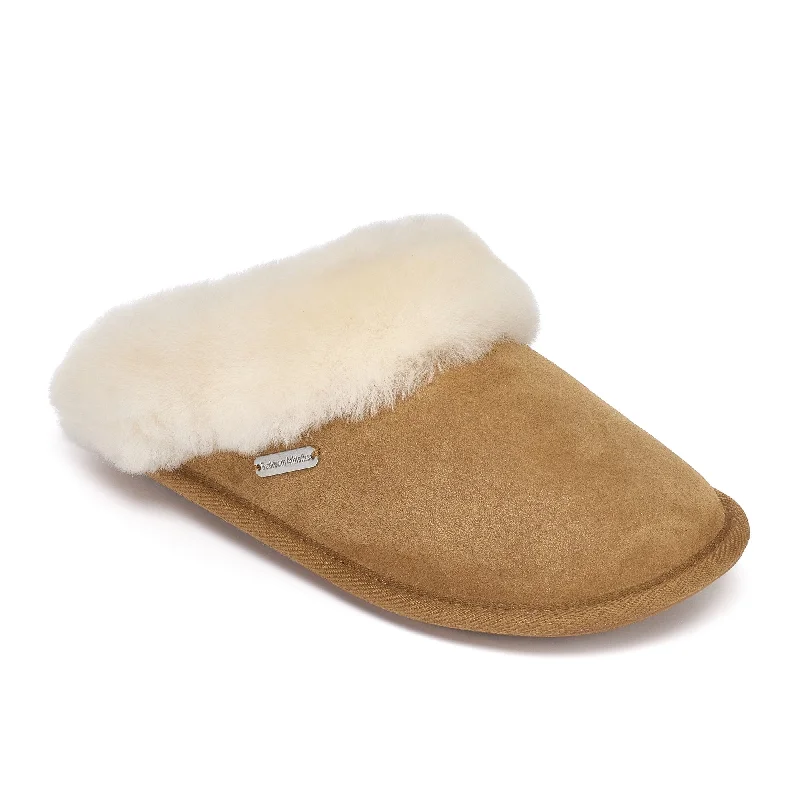 Molly - Double Faced Sheepskin Mule - Chestnut