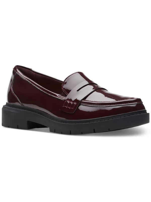 Womens Patent Slip-On Loafers