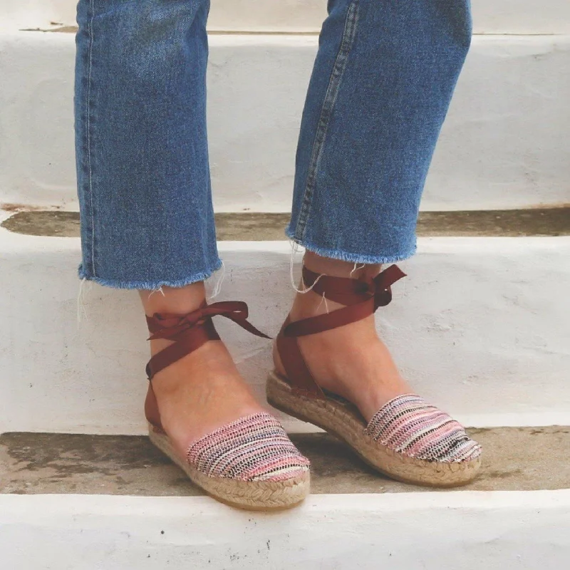 Loom Espadrilles - Pink Stripes - Double Sole