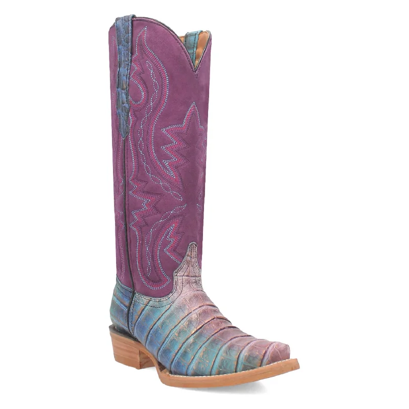 Dingo Womens Caterina Purple/Blue Leather Cowboy Boots 8 M