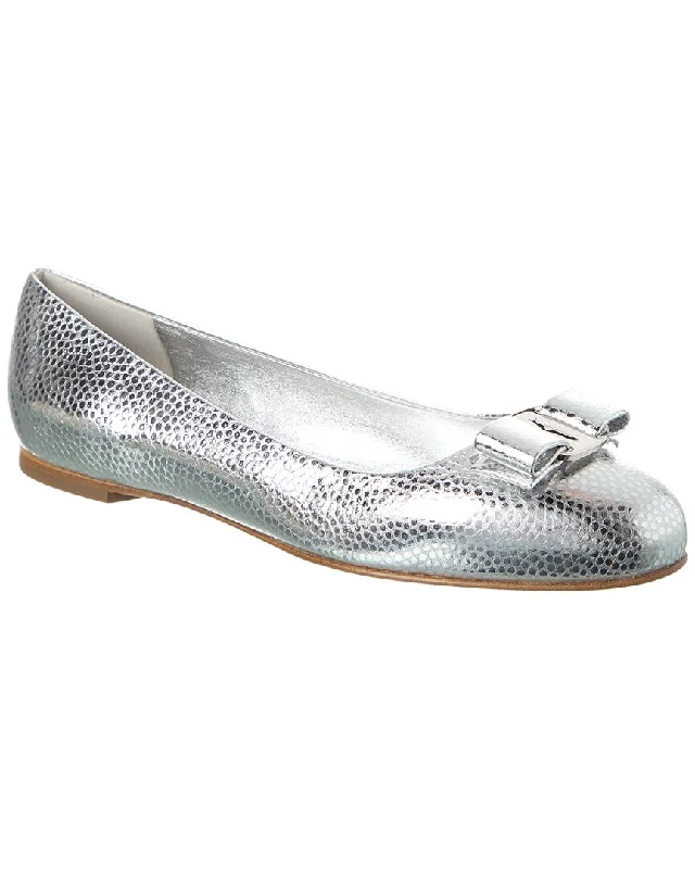 Ferragamo Varina Leather Ballet Flat