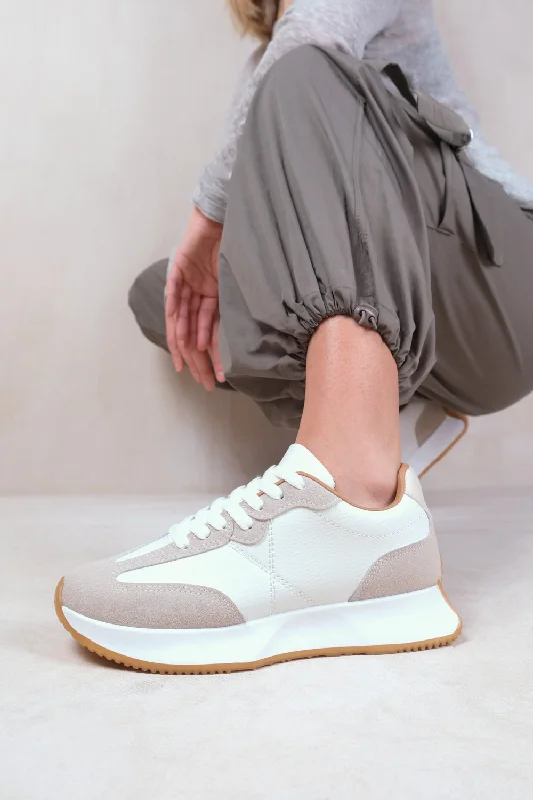 METRO RUNNER SNEAKERS TRAINERS IN LIGHT GREY SUEDE