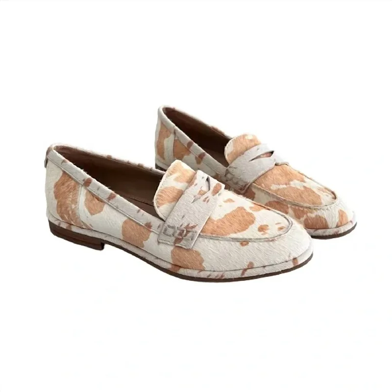 Women's Birch Cow Loafer Shoes In Ivory Cow