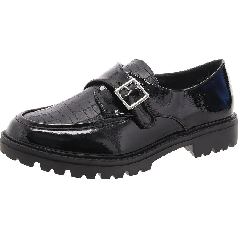 Womens Patent Embossed Loafers