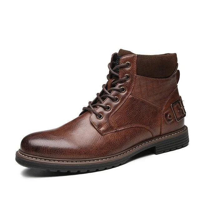 West Louis™ Luxury Stylish Leather Boots With Buckles