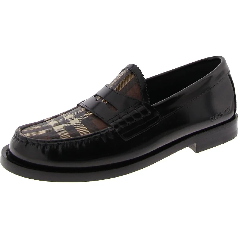 Shane Checkered Womens Slip On Flat Loafers