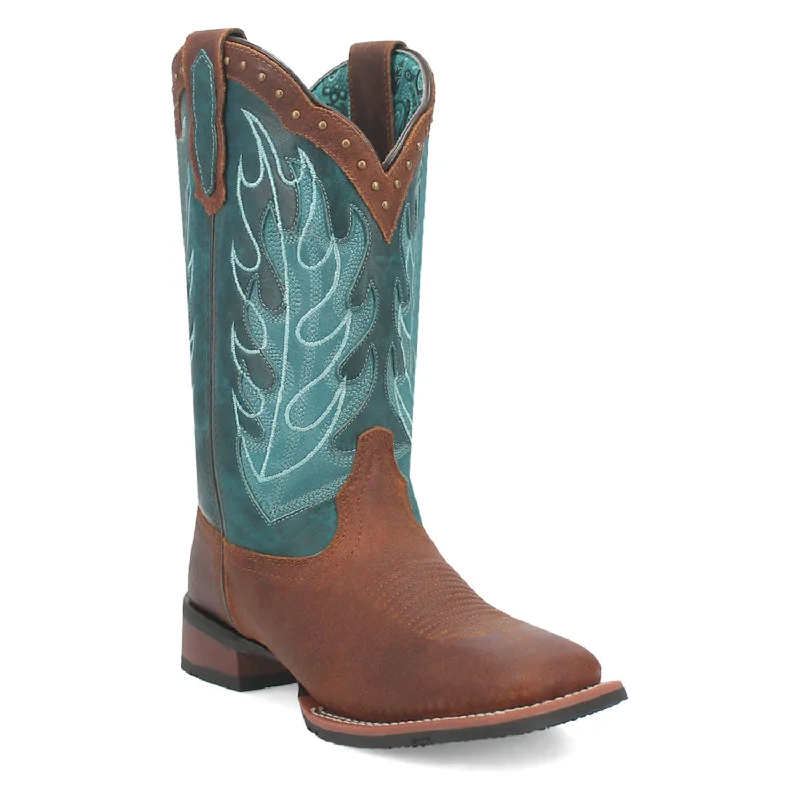 Dan Post Womens Faye Rust/Turquoise Leather Cowboy Boots