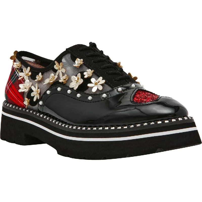 Skyyla Womens Embellished Lugged Sole Oxfords