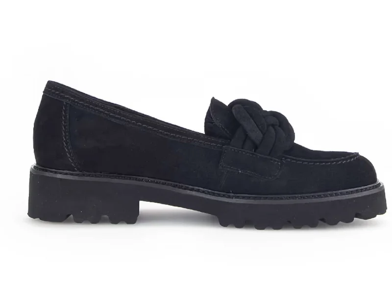 Women's Knot Suede Loafer In Black