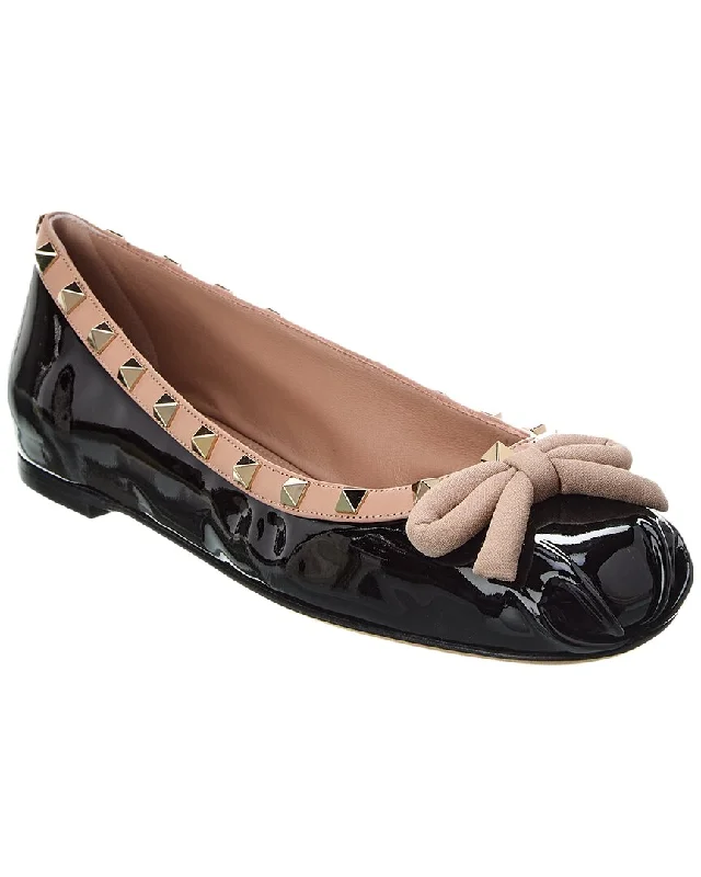 Valentino Rockstud Patent Ballerina Flat