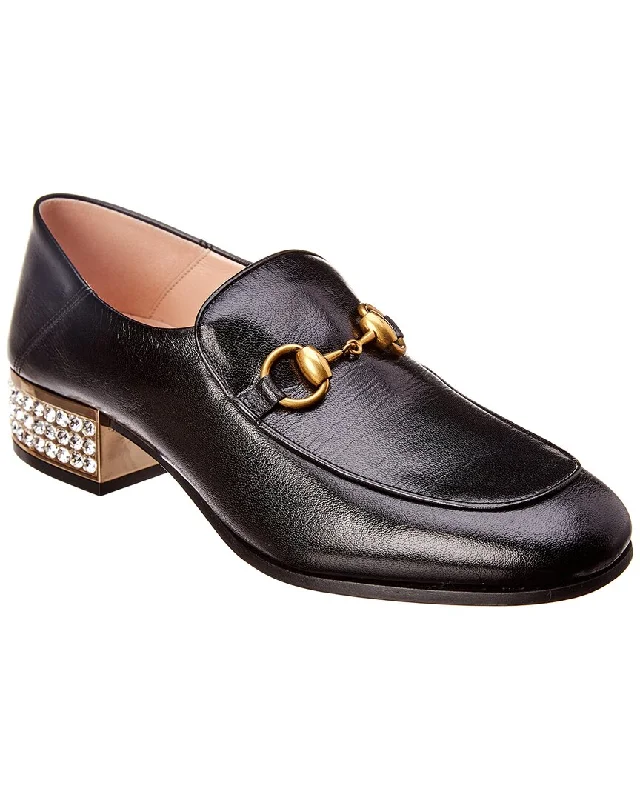 Gucci Mister Crystal Embellished Leather Loafer