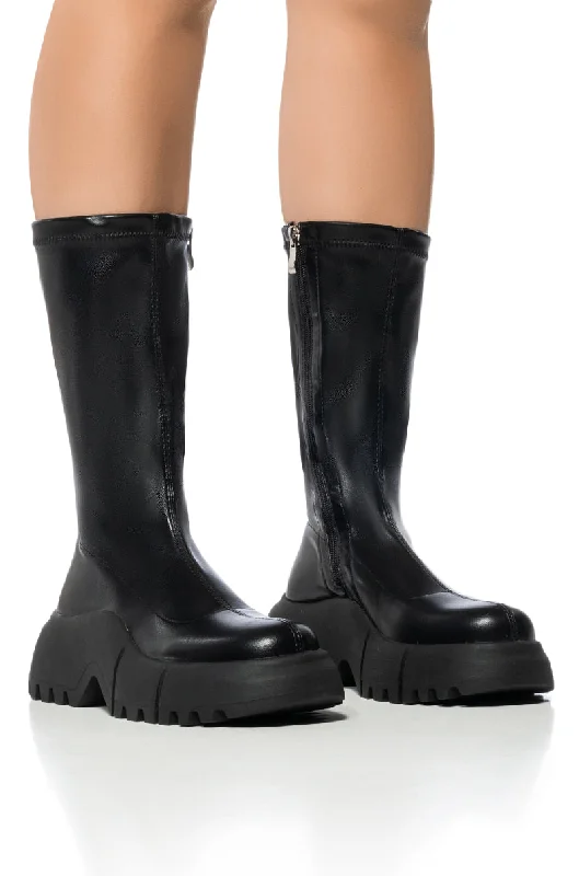 AZALEA WANG SWEETBAY BLACK FUTURISTIC BOOT