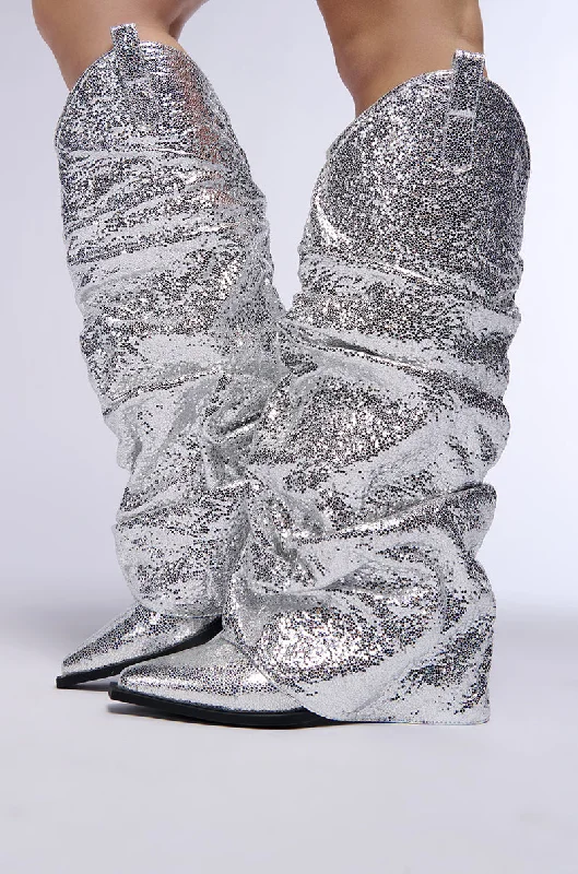 AZALEA WANG SHAWNEE SILVER COWBOY BOOT