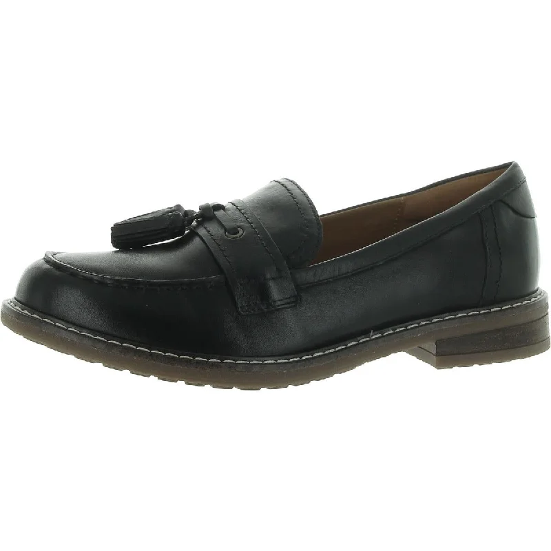 Janelle Womens Leather Tassel Loafers