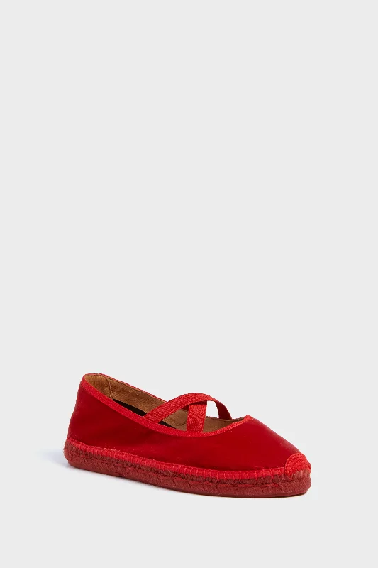 Lipstick Chico Velvet Espadrilles