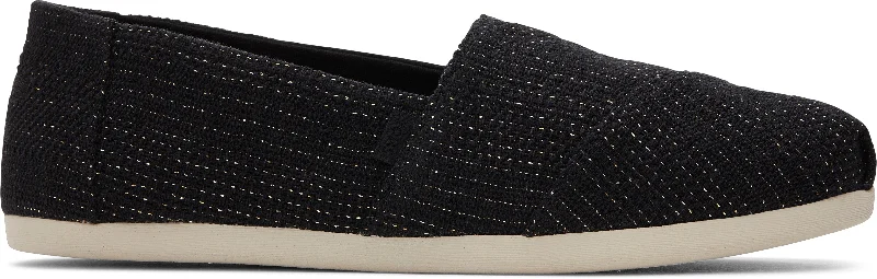 Women's Alpargata Classic - Black Metallic Linen Stripe