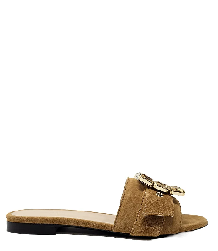 Fade Jeweled Buckle Khaki Sandal