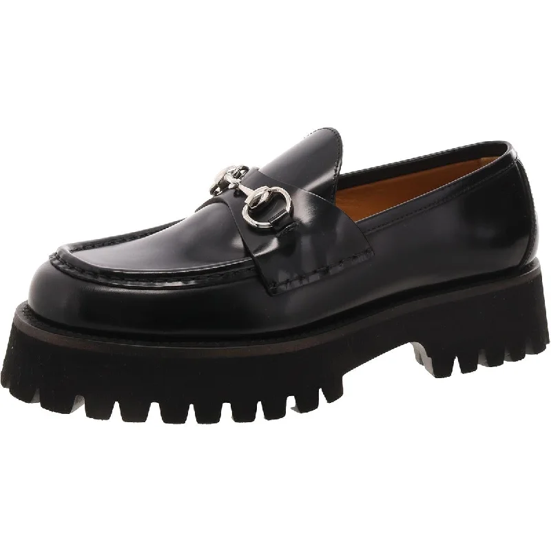 Womens Leather Slip-On Loafers