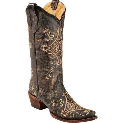 L5048 Ladies Circle G by Corral Crackle Embroidery Western Boots