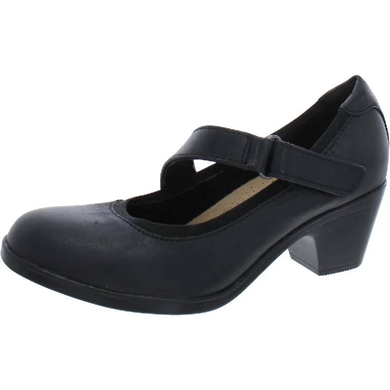 Clarks Womens Emily 2 Mabel Leather Block Heel