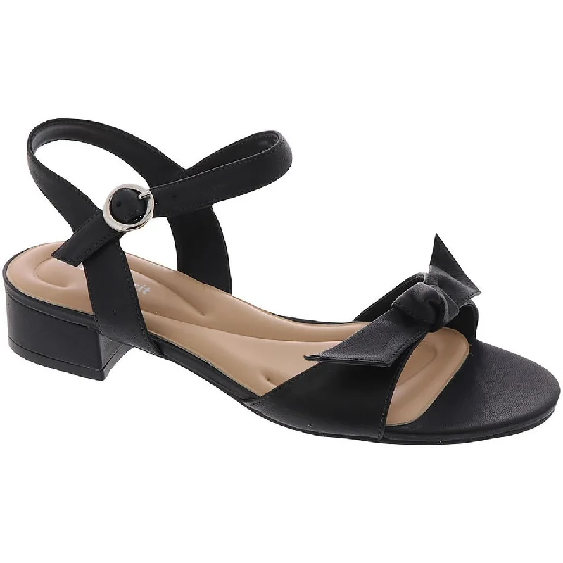 Easy Spirit Womens Ginova Leather Ankle Strap Heels