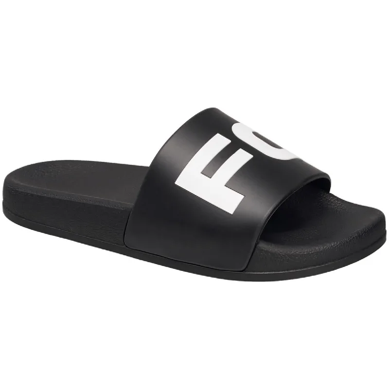 French Connection Womens Faux Leather Pool Slides