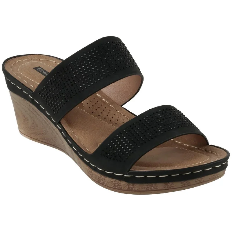 Good Choice Womens Faux Leather Mule Sandals