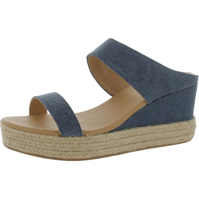 Journee Collection Womens Denim Slip On Espadrilles