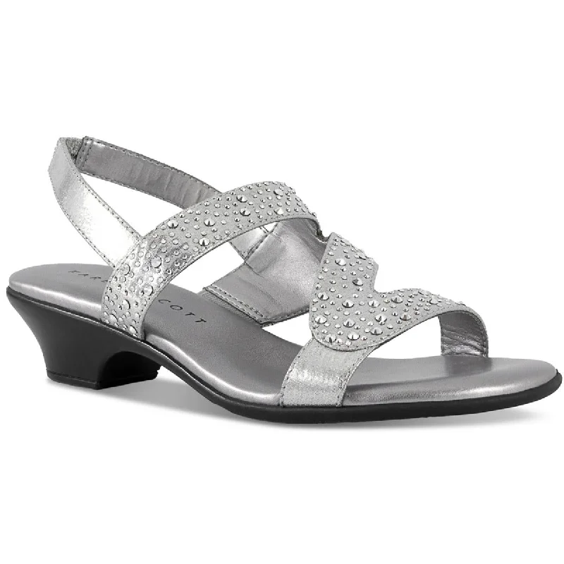 Karen Scott Womens Elinnaa Embellished Slingback Wedge Sandals