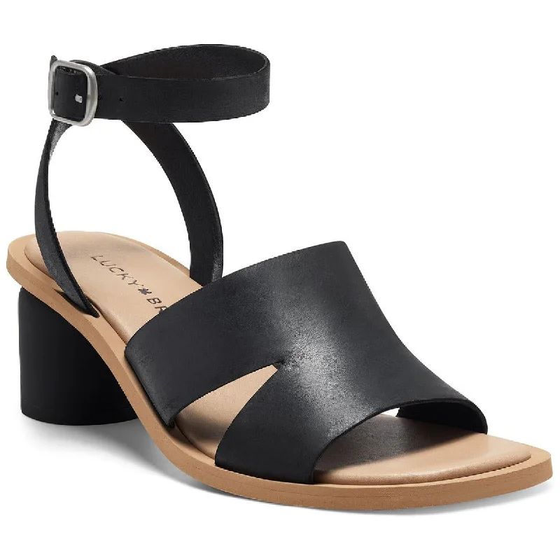 Lucky Brand Womens Pemal Leather Ankle Strap Heel Sandals