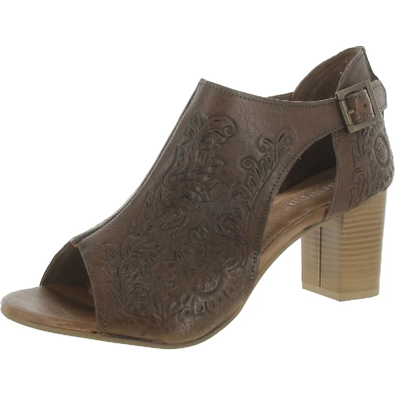 Roper Womens Mika Leather Embossed Heels