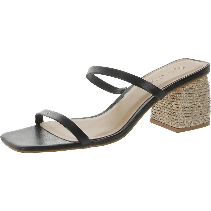 Splendid Womens Kharis Leather Espadrille Slide Sandals