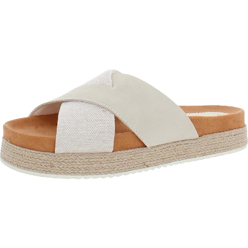 Toms Womens Paloma Leather Suede Slide Sandals