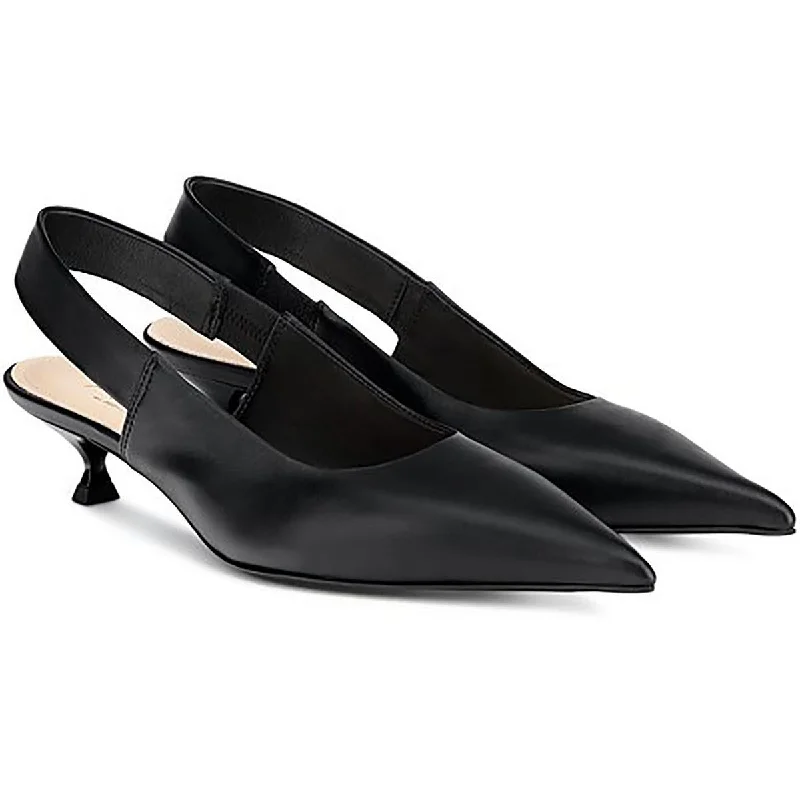 AGL Womens Lenor Leather Pointed Toe Slingback Heels